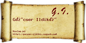 Gácser Ildikó névjegykártya