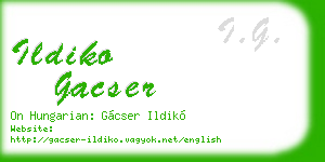 ildiko gacser business card